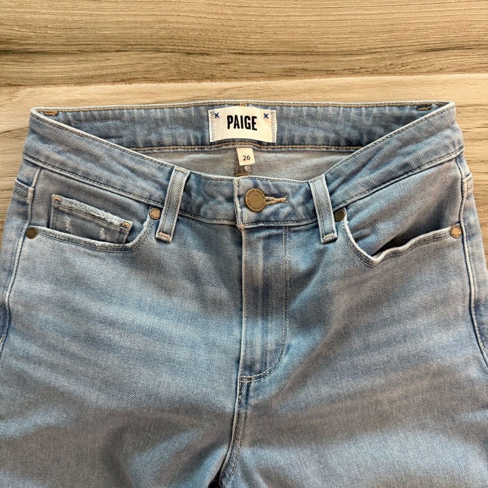 NWOT PAIGE Rory Crop Flare Raw Hem Jeans Size 26 - Picture 8 of 10
